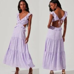 NWT Astr Lavender Backless Ruffle Dress